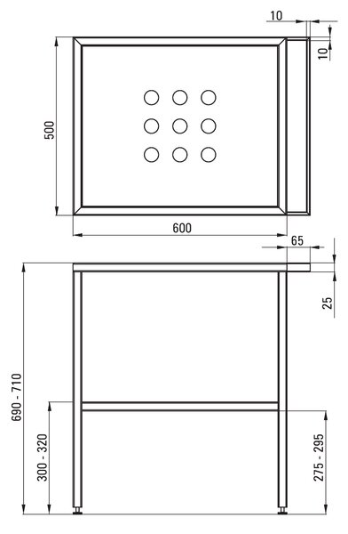 Deante Temisto, umyvadlo na desku 60x50 cm + stojící konzola, bílá-černá, CDTS6U6S