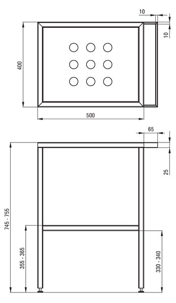 Deante Deante, stojící koupelnová konzola 565x400 mm, černá, CST_X50B