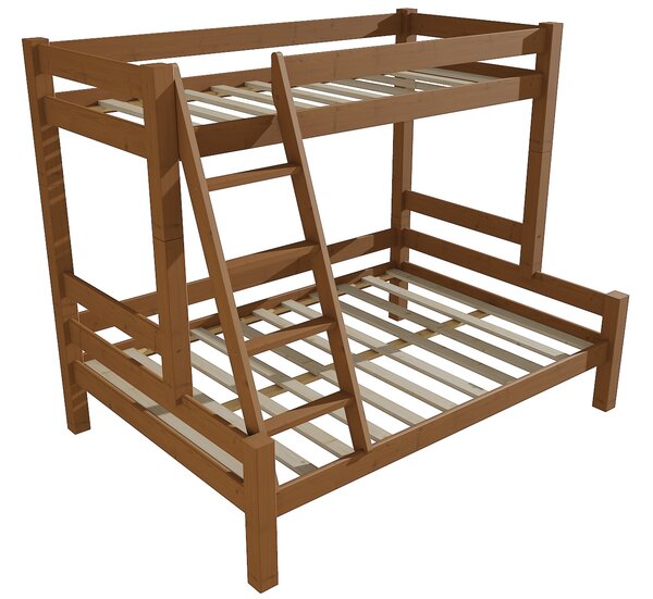 Vomaks Patrová postel s rozšířeným spodním lůžkem 8X8 06A Rozměr: 100/120 x 200 cm, Povrchová úprava: moření dub
