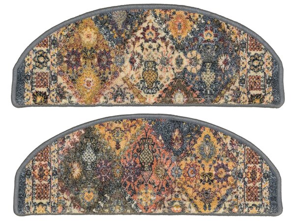 Kobercový ráj Kobercový nášlap Modern Classic béžový šedý Rozměr: 67 cm x 24 cm + 3 cm (zahnutí)
