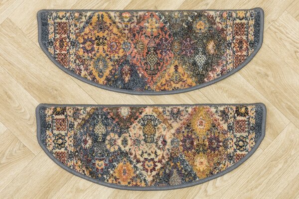 Kobercový ráj Kobercový nášlap Modern Classic béžový šedý Rozměr: 67 cm x 24 cm + 3 cm (zahnutí)
