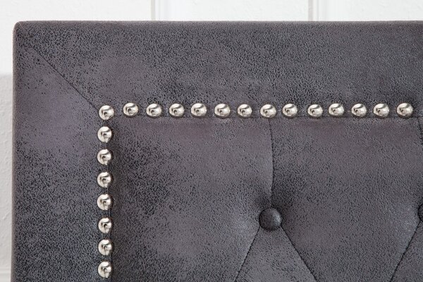 Postel CHESTERFIELD 180x200 CM antik šedá mikrovlákno Nábytek | Ložnice | Postele | Všechny postele pro dospělé