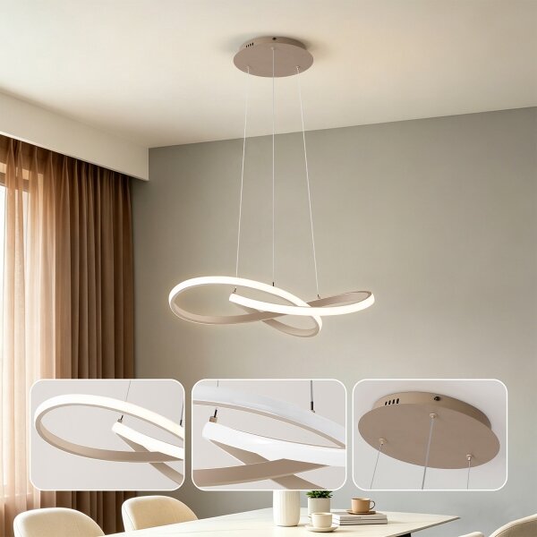 Brilagi - LED Stmívat. lustr na lanku INFINITY LED/55W/230V 50x50 cm béžová + DO