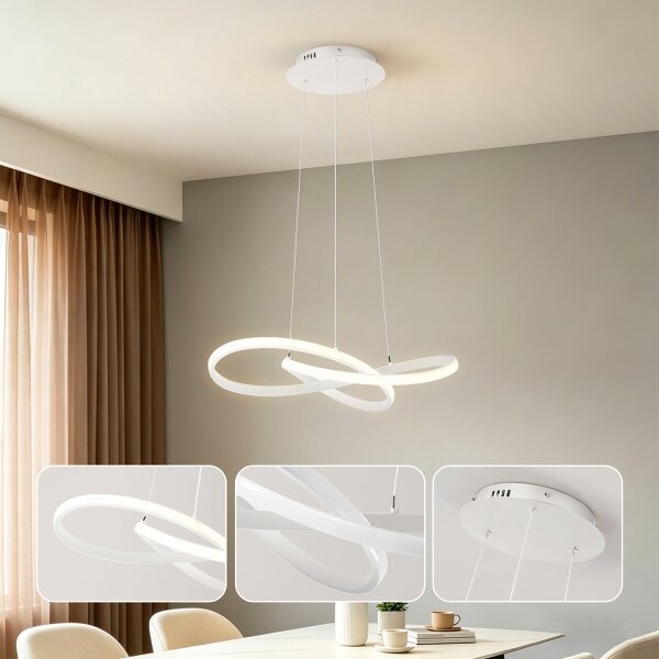 Brilagi - LED Stmívat. lustr na lanku INFINITY LED/55W/230V 50x50 cm bílá + DO