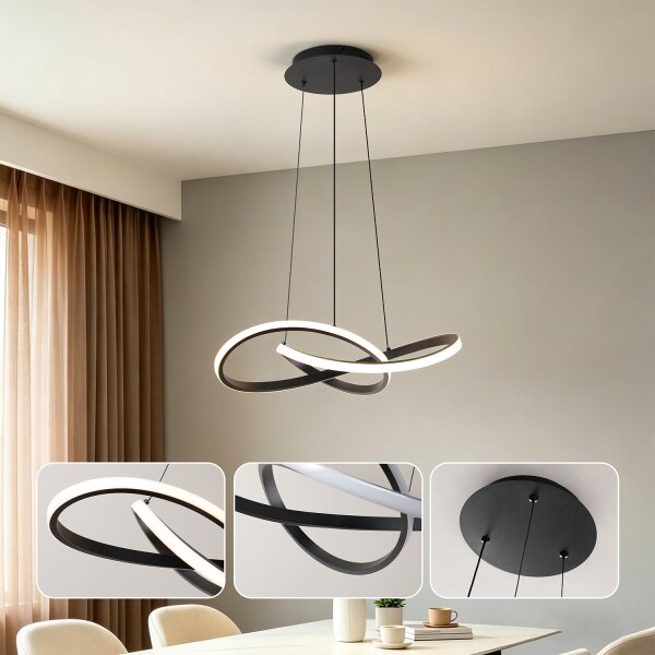 Brilagi - LED Stmívat. lustr na lanku INFINITY LED/55W/230V 50x50 cm černá + DO