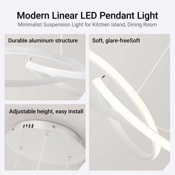 Brilagi - LED Stmívat. lustr na lanku INFINITY LED/55W/230V 50x50 cm bílá + DO
