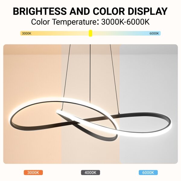 Brilagi - LED Stmívat. lustr na lanku INFINITY LED/80W/230V 80x80 cm černá + DO