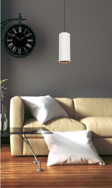 Lustr na lanku AVALO 1xE27/60W/230V bílá/měděná