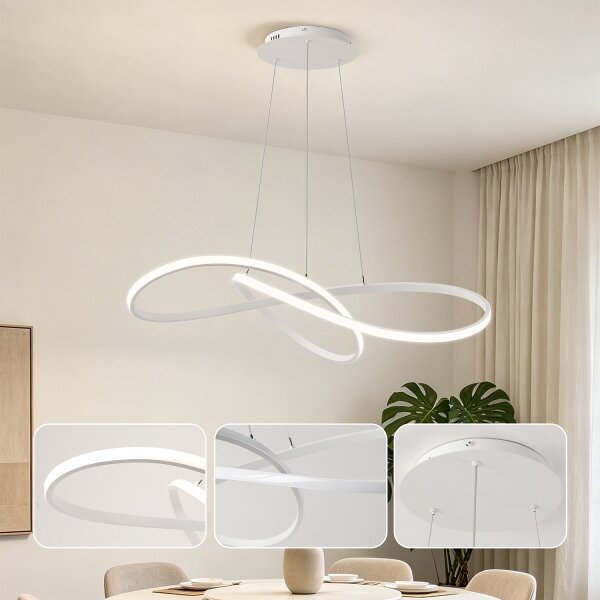 Brilagi - LED Stmívat. lustr na lanku INFINITY LED/80W/230V 80x80 cm bílá + DO