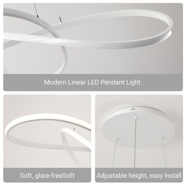 Brilagi - LED Stmívat. lustr na lanku INFINITY LED/80W/230V 80x80 cm bílá + DO