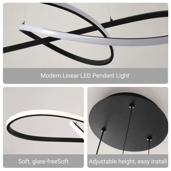 Brilagi - LED Stmívat. lustr na lanku INFINITY LED/80W/230V 80x80 cm černá + DO