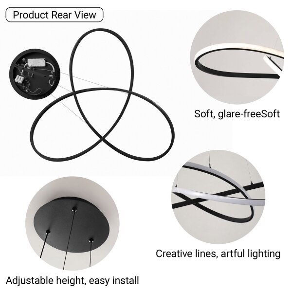 Brilagi - LED Stmívat. lustr na lanku INFINITY LED/80W/230V 80x80 cm černá + DO