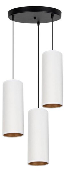 Lustr na lanku AVALO 3xE27/60W/230V pr. 35 cm bílá/měděná