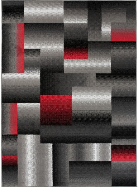 Makro Abra Kusový koberec moderní MAYA Z904E šedý červený Rozměr: 200x250 cm