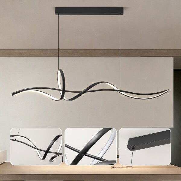 Brilagi - LED Stmív. lustr na lanku SIGNATURE LED/55W/230V 120x23 cm černá + DO