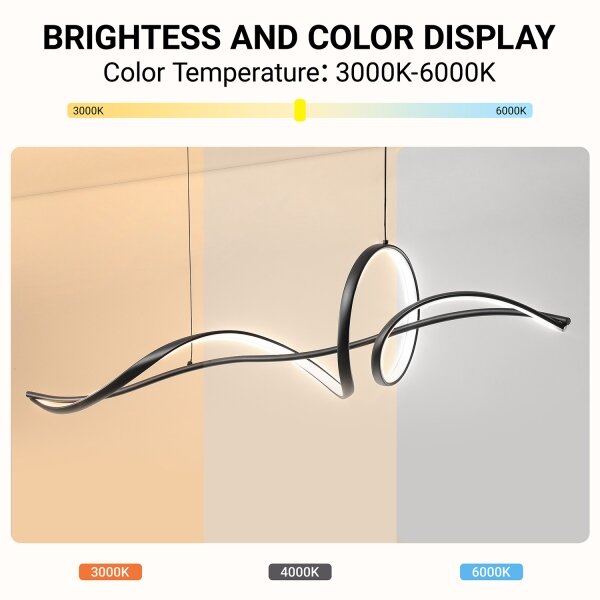 Brilagi - LED Stmív. lustr na lanku SIGNATURE LED/55W/230V 120x23 cm černá + DO