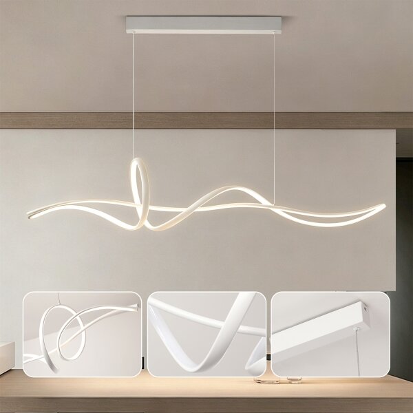 Brilagi - LED Stmív. lustr na lanku SIGNATURE LED/55W/230V 120x23 cm bílá + DO