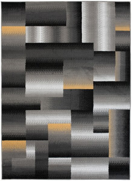 Makro Abra Kusový koberec moderní MAYA Z904B šedý žlutý Rozměr: 130x190 cm