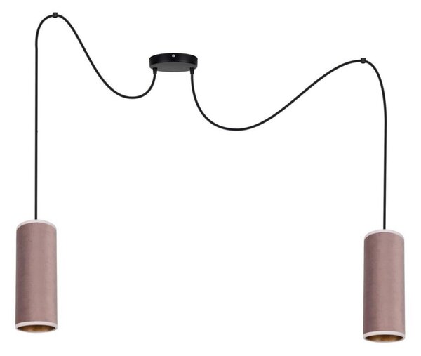 Lustr na lanku AVALO 2xE27/60W/230V pavouk růžová/měděná