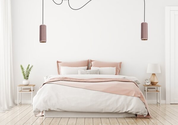 Lustr na lanku AVALO 2xE27/60W/230V pavouk růžová/měděná