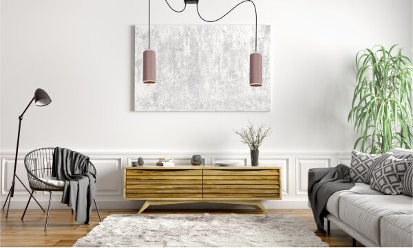 Lustr na lanku AVALO 2xE27/60W/230V pavouk růžová/měděná