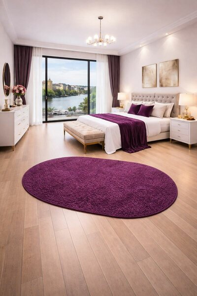 Vopi, Kusový koberec Eton fialový ovál, 50x80, fialová, ložnice