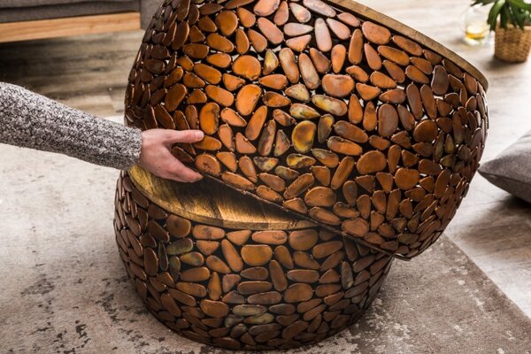 2SET konferenční stolek STONE MOSAIC 65 CM měděný Nábytek | Obývací pokoj | Konferenční stolky | Kulaté
