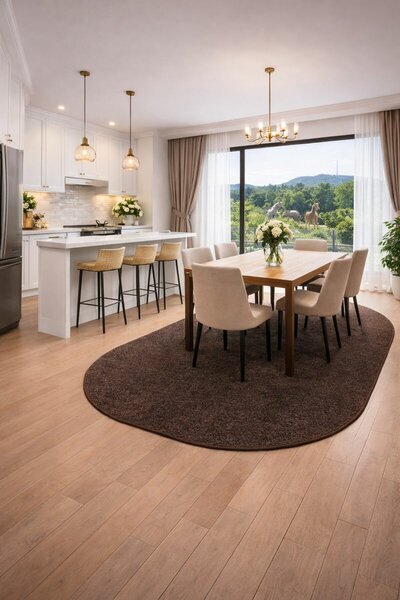 Vopi, Kusový koberec Eton hnědý ovál, 57x120, hnědá, chodba / předsíň