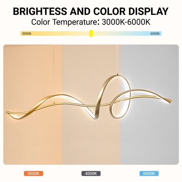 Brilagi - LED Stmív. lustr na lanku SIGNATURE LED/55W/230V 120x23 cm zlatá + DO