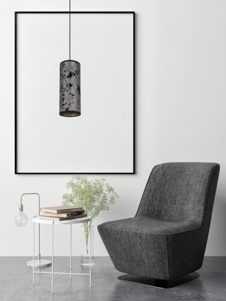 Lustr na lanku AVALO 1xE27/60W/230V šedá/černá