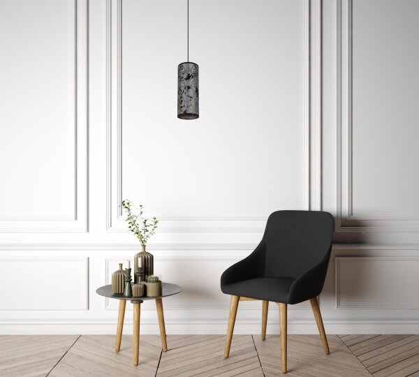 Lustr na lanku AVALO 1xE27/60W/230V šedá/černá