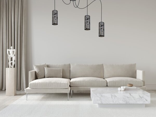 Lustr na lanku AVALO 3xE27/60W/230V pavouk šedá/černá