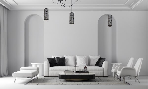 Lustr na lanku AVALO 3xE27/60W/230V pavouk šedá/černá