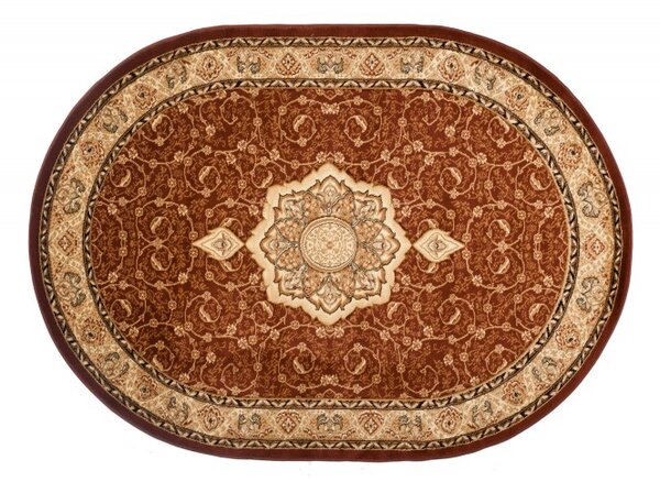 Makro Abra Oválný kusový koberec YESEMEK 5071A Hnědý Rozměr: 200x300 cm