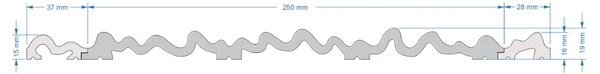 Pravé zakončení lamely, WP005RT, Aria, 200x1,6x2,8cm, Mardom Decor