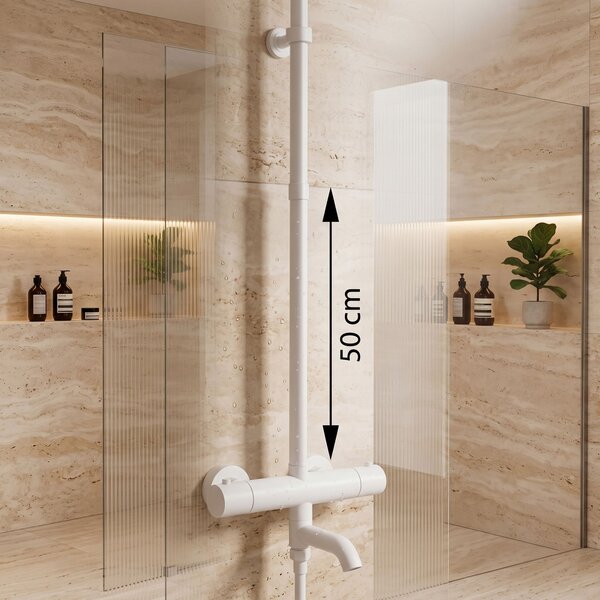 Prodloužení pro vanovou/sprchovou soupravu REA ø 25 mm - 50 cm, bílá mat