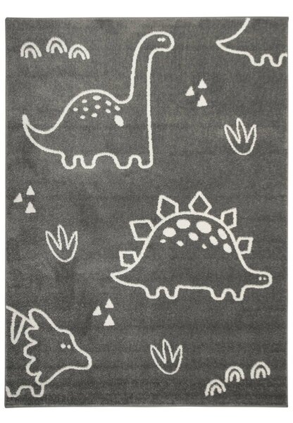 Makro Abra Dětský kusový koberec Emily Kids 5859A Dinosauři Šedý Rozměr: 200x290 cm