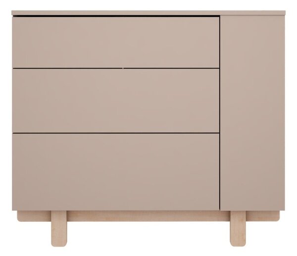 Dětská komoda se třemi šuplíky a otevřeným regálem BASIC mocca