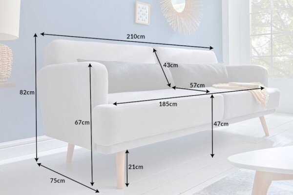 Rozkládací pohovka STUDIO 210 CM šedá Nábytek | Obývací pokoj | Sedací soupravy a pohovky | Pohovky | Rozkládací