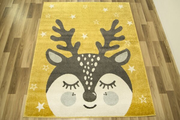 Makro Abra Dětský kusový koberec Emily Kids 5766A Jelen Žlutý Rozměr: 140x190 cm
