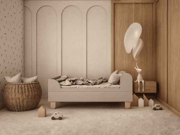 Dětská jednolůžková postel se dvěma čely BASIC - Mocca, 80x160 cm