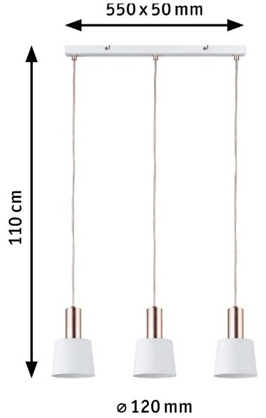 Paulmann 79657 - 3xE14/20W Lustr na lanku NEORDIC HALDAR 230V