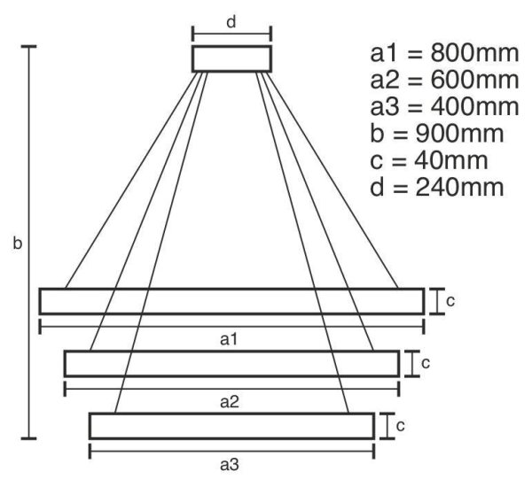 LED Stmívatelný lustr na lanku LED/125W/230V 3000-6500K + dálkové ovládání