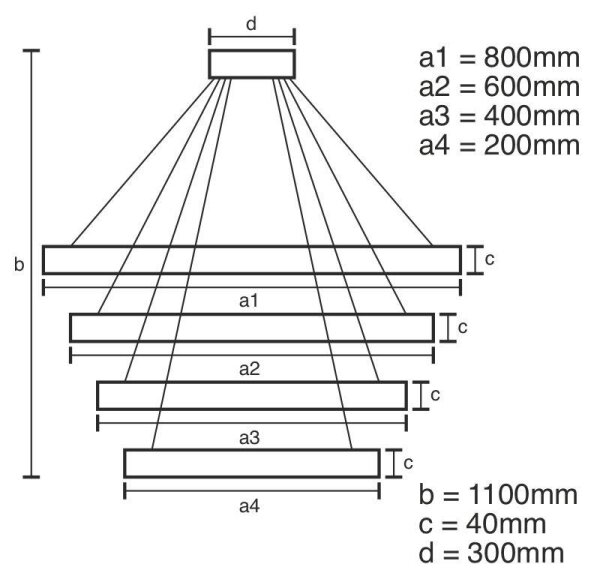 LED Stmívatelný lustr na lanku LED/165W/230V 3000-6500K + dálkové ovládání