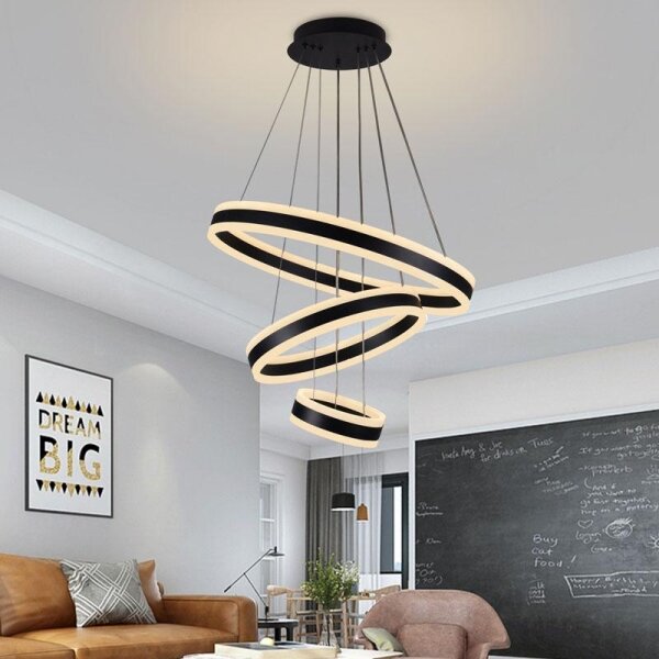 LED Stmívatelný lustr na lanku LED/165W/230V 3000-6500K + dálkové ovládání