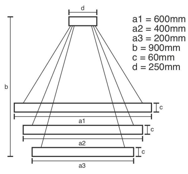 LED Stmívatelný lustr na lanku LED/165W/230V 3000-6500K + dálkové ovládání