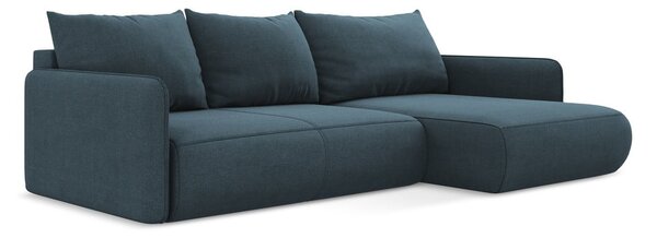 Modrá rozkládací/s úložným prostorem rohová pohovka (pravý roh) Nanea – Makamii