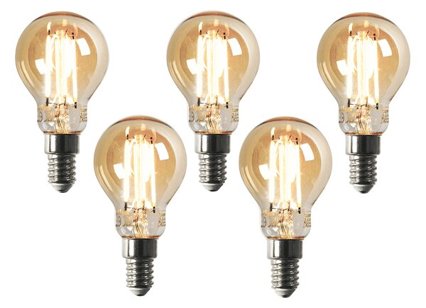 Sada 5 ks Smart E14 stmívatelná v Kelvinech LED lampa P45 goldline 4,9W 470 lm 1800-4000K