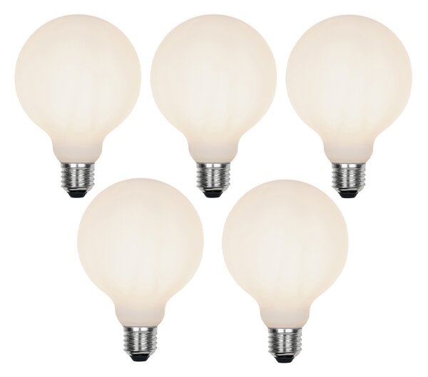 Sada 5 ks E27 3-stupňová stmívatelná LED lampa G95 matné sklo 5W 550 lm 2700K
