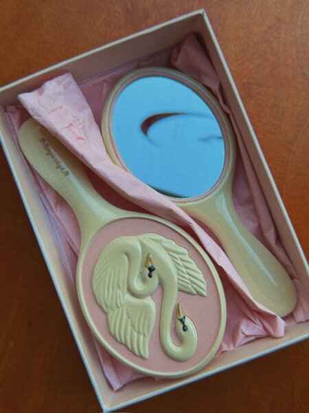 Set dětského kartáče na vlasy a zrcátka Swan Beauty
